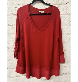 Red Long Sleeve Top