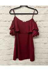 Maroon Cold Shoulder Dress