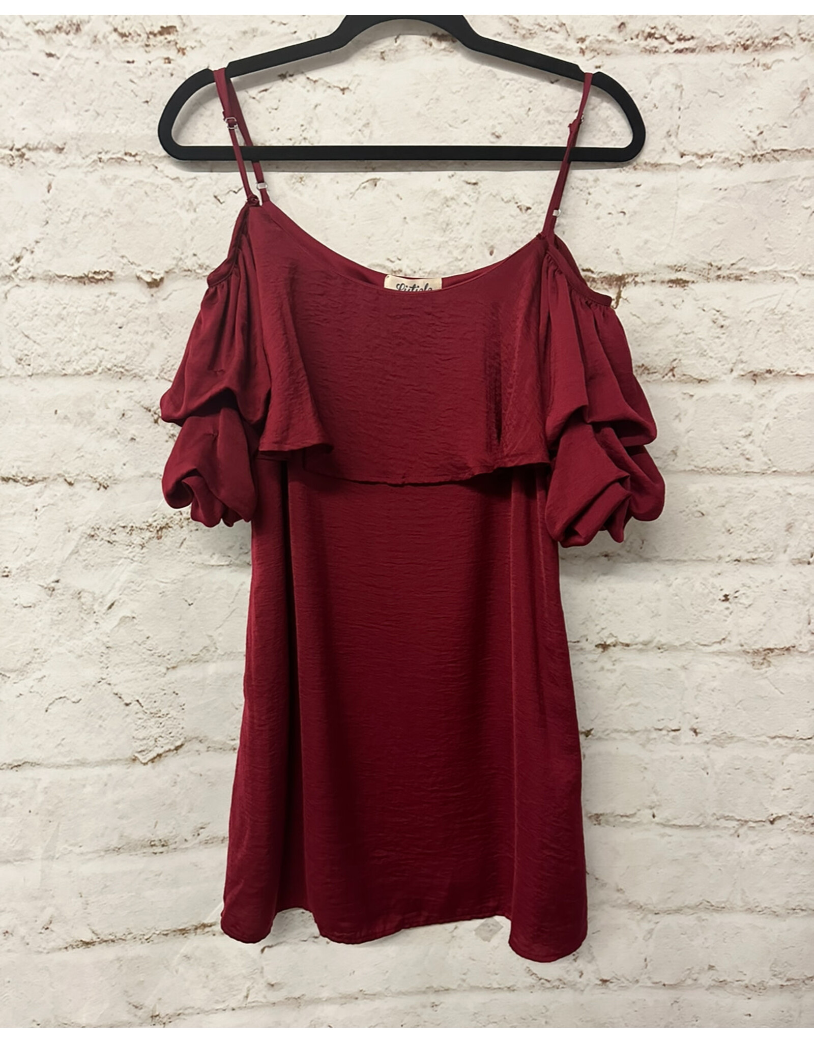 Maroon Cold Shoulder Dress