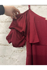 Maroon Cold Shoulder Dress