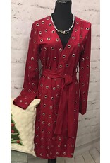 Long Sleeve Dress Cover with Metal Eyelets