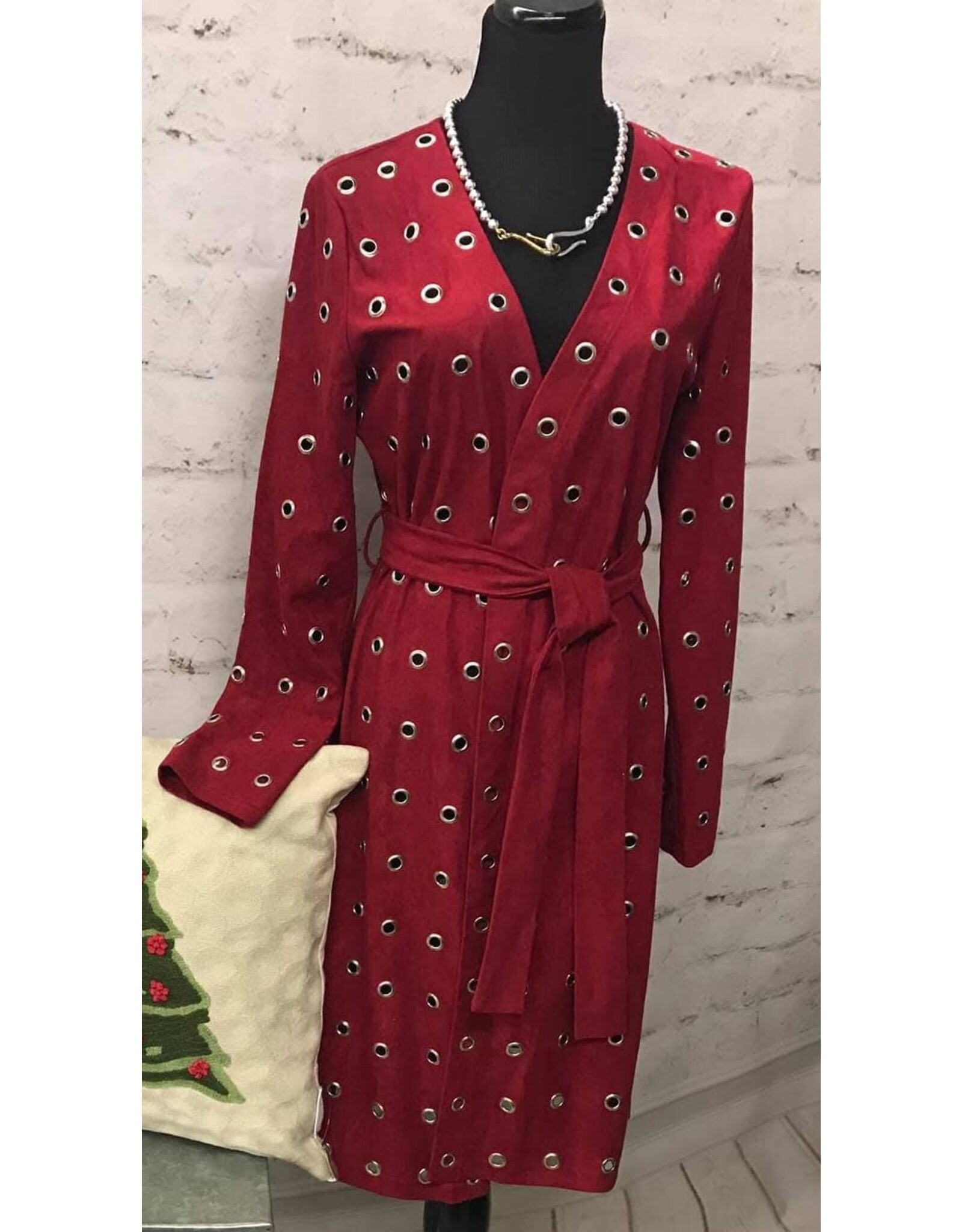 Long Sleeve Dress Cover with Metal Eyelets