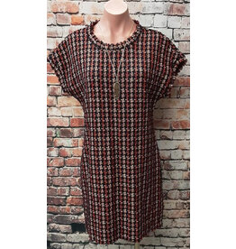 Uncle Frank Uncle Frank Chenille Houndstooth Shift Dress