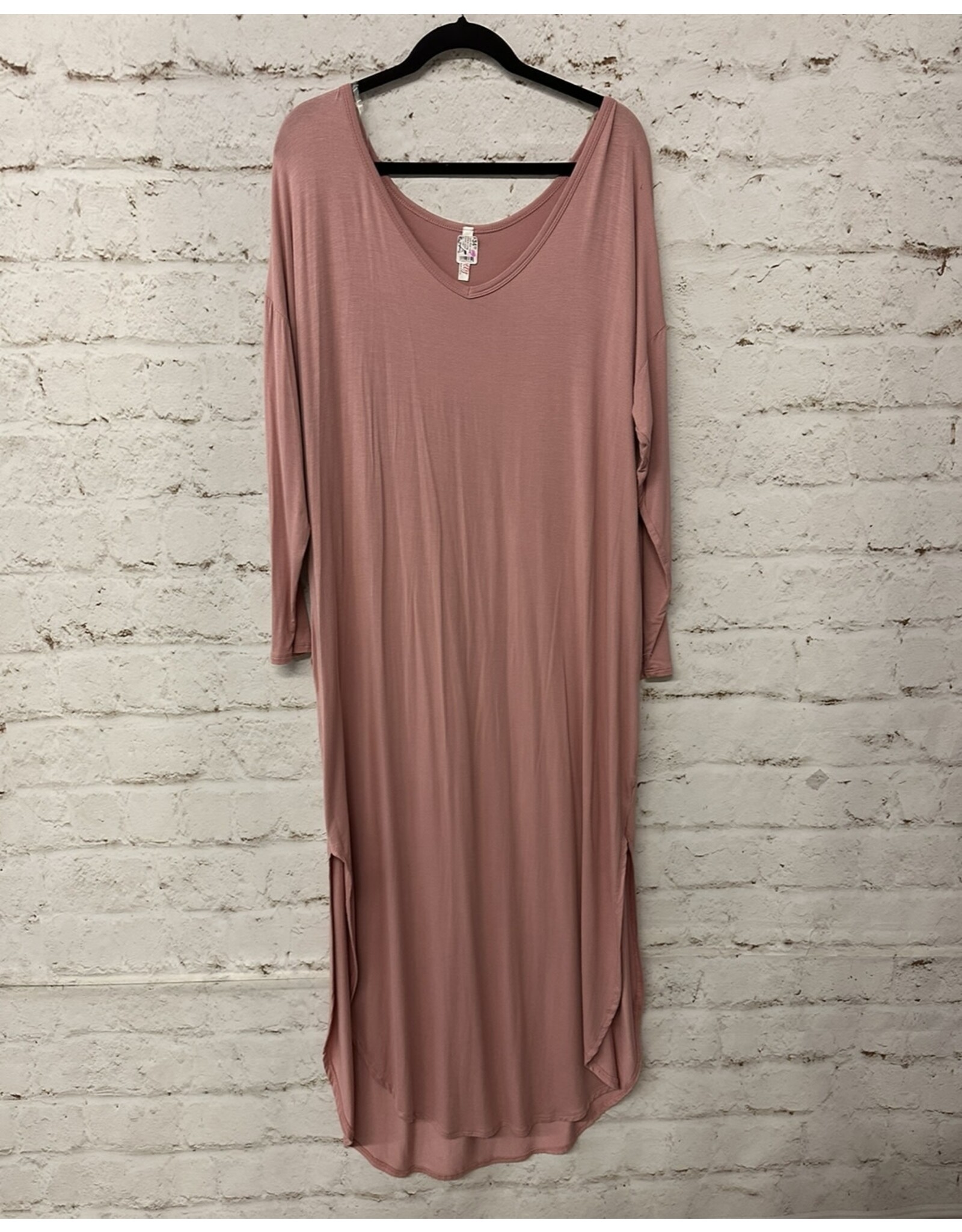 Light Pink Long Sleeve Long Dress