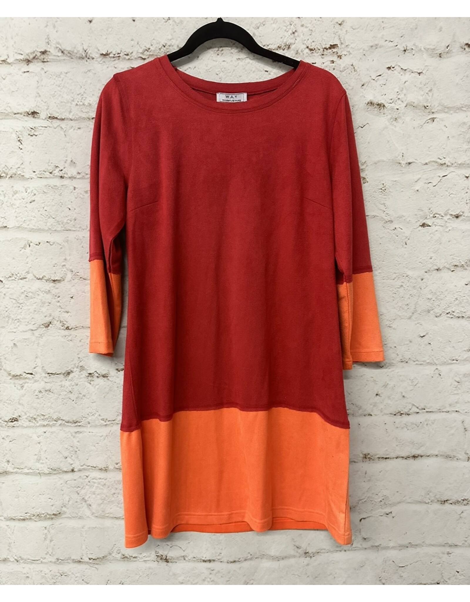 Red and Orange Suede Top