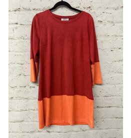 Red and Orange Suede Top