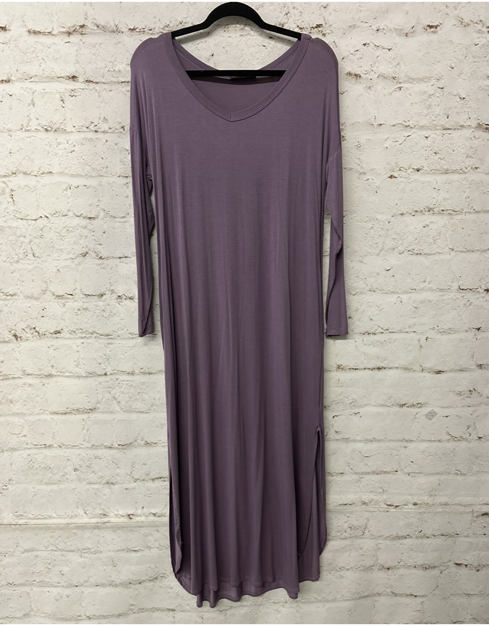 Lavender Long Sleeve Long Dress