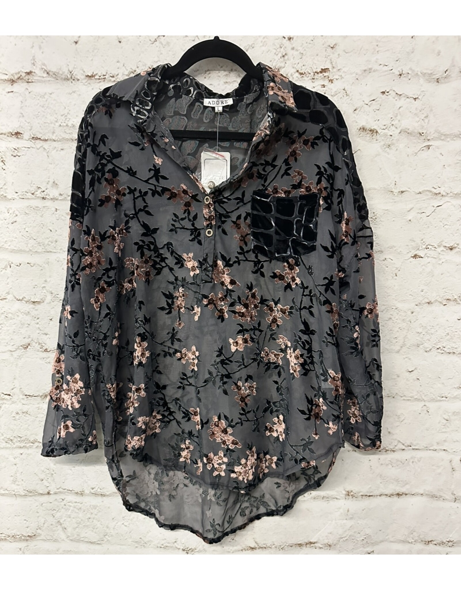 Velvet Floral Blouse