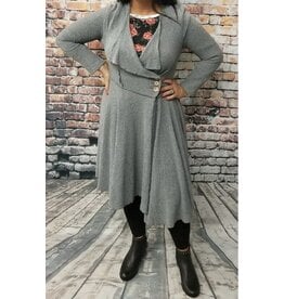 Long Grey Knitted Buttoned Cover