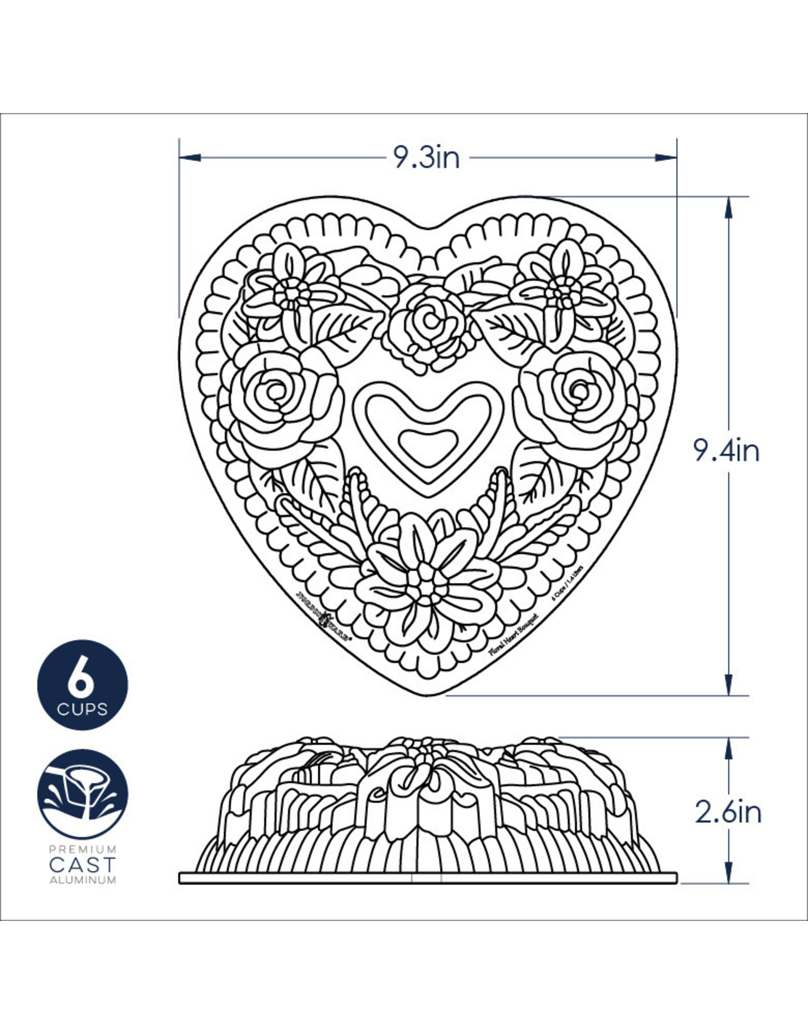 Nordic Ware Nordic Ware Floral Heart Bundt Pan