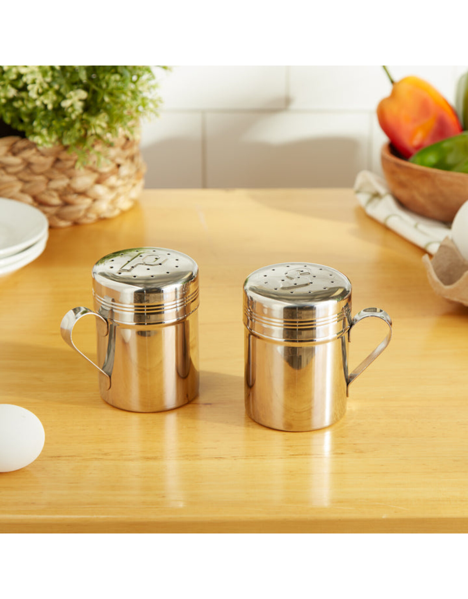 RSVP International Stovetop Stainless Steel Salt and Pepper Shaker Set