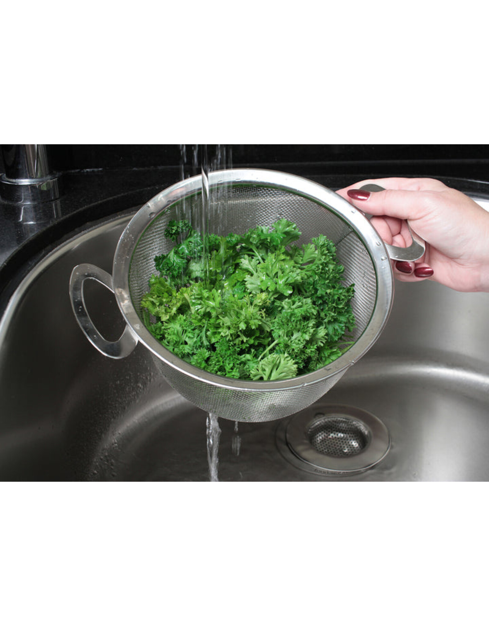 RSVP International Wide Rim Stainless Steel Fine Mesh Basket