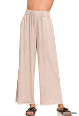 Audrey Washed Linen Frayed Hem Pants