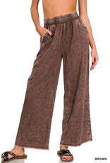 Audrey Washed Linen Frayed Hem Pants