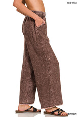 Audrey Washed Linen Frayed Hem Pants
