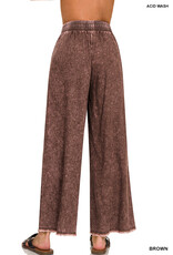 Audrey Washed Linen Frayed Hem Pants