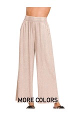 Audrey Washed Linen Frayed Hem Pants