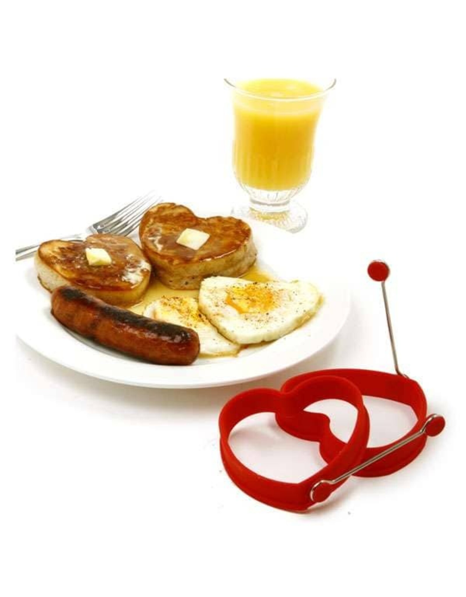 Silicone Heart Pancake or Egg Rings 2 Pieces