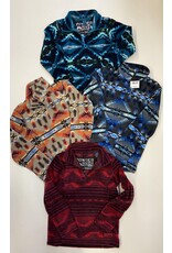 Powder River Outfitters Youth Aztec Printed Fleece Pullover Tan