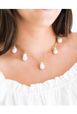 Susan Shaw Baroque Pearl Paperclip Necklace