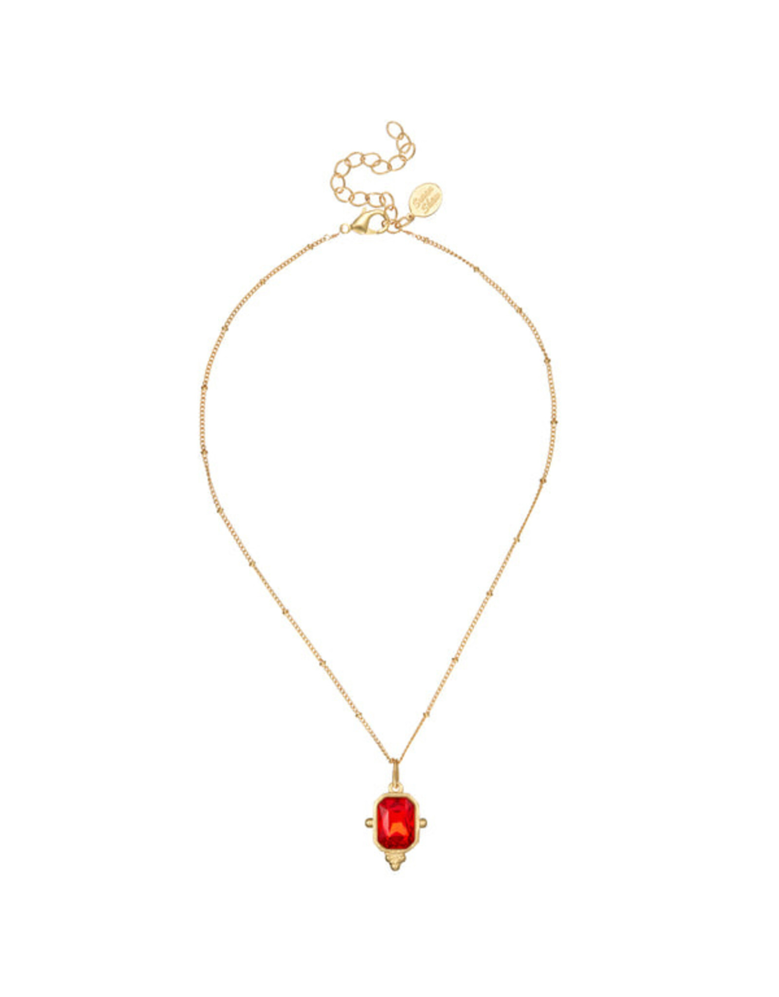 Susan Shaw Dainty Collins Necklace Ruby Red
