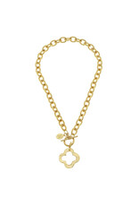 Susan Shaw Open Clover Toggle Necklace