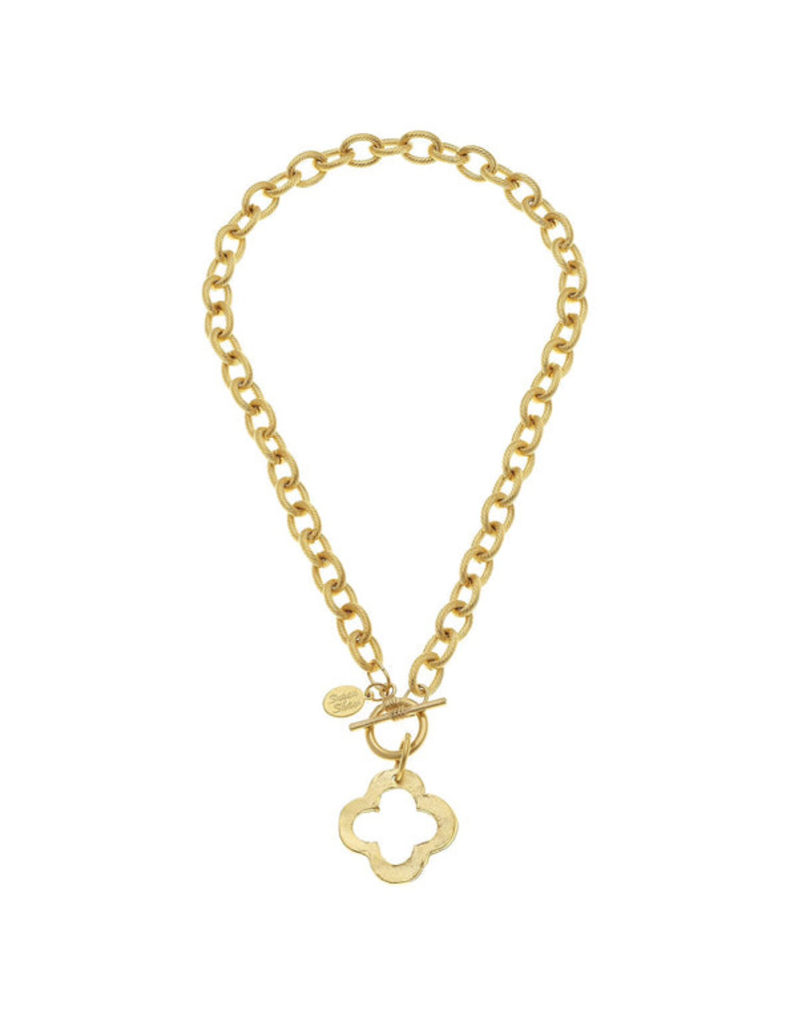 Susan Shaw Open Clover Toggle Necklace