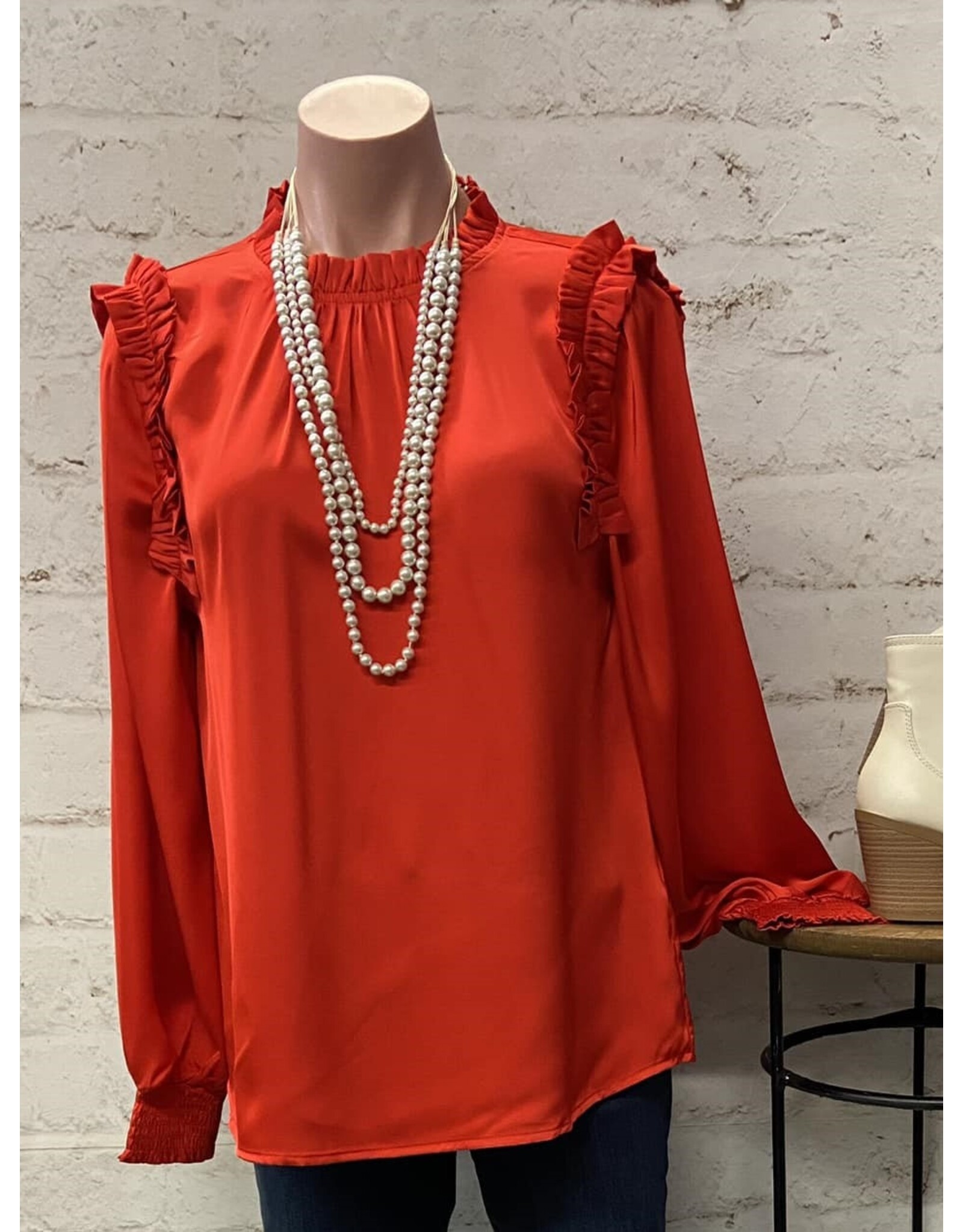 Miss Astor Red Blouse