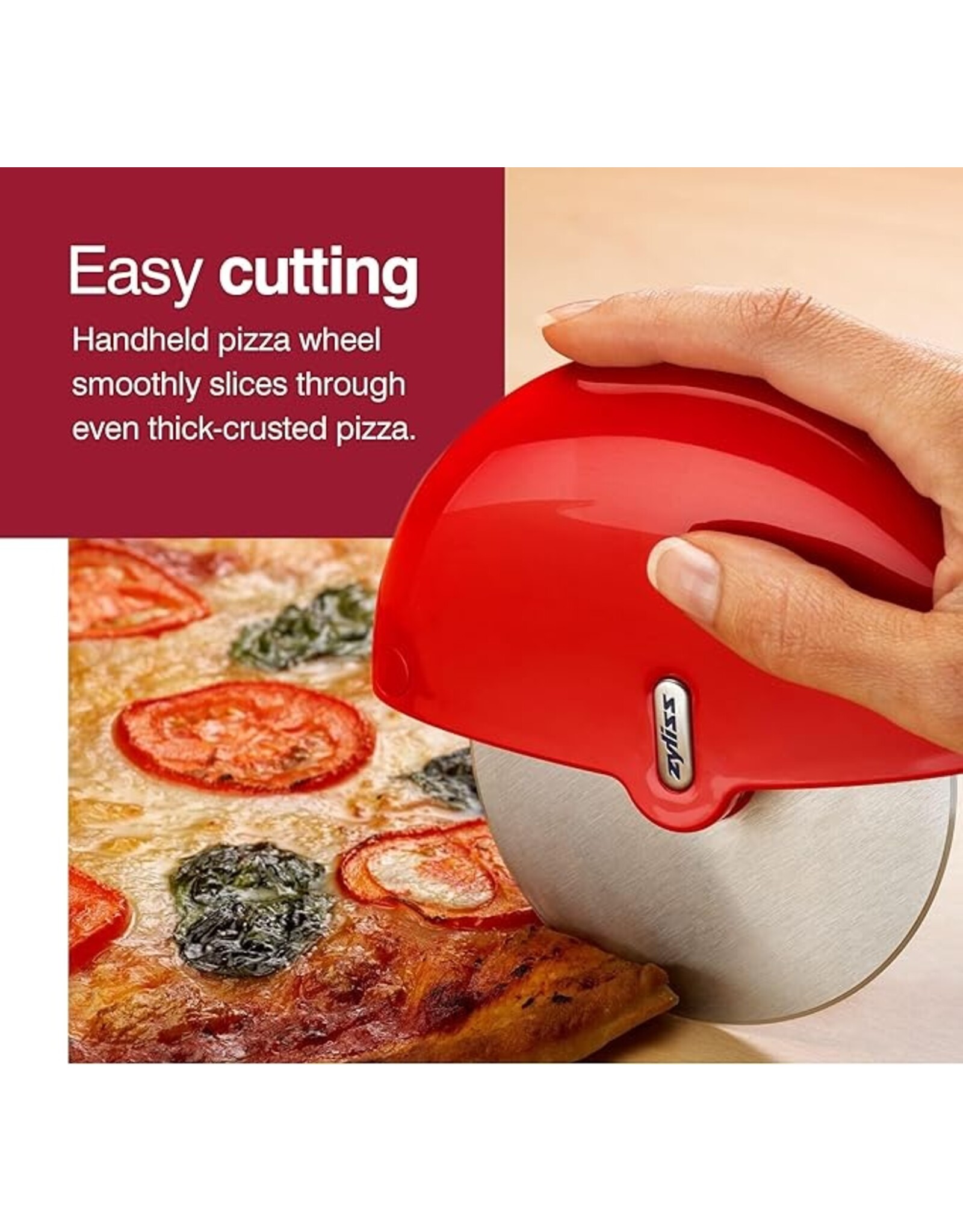 Zyliss Pizza Wheel Handheld Pizza Cutter with Removable Blade