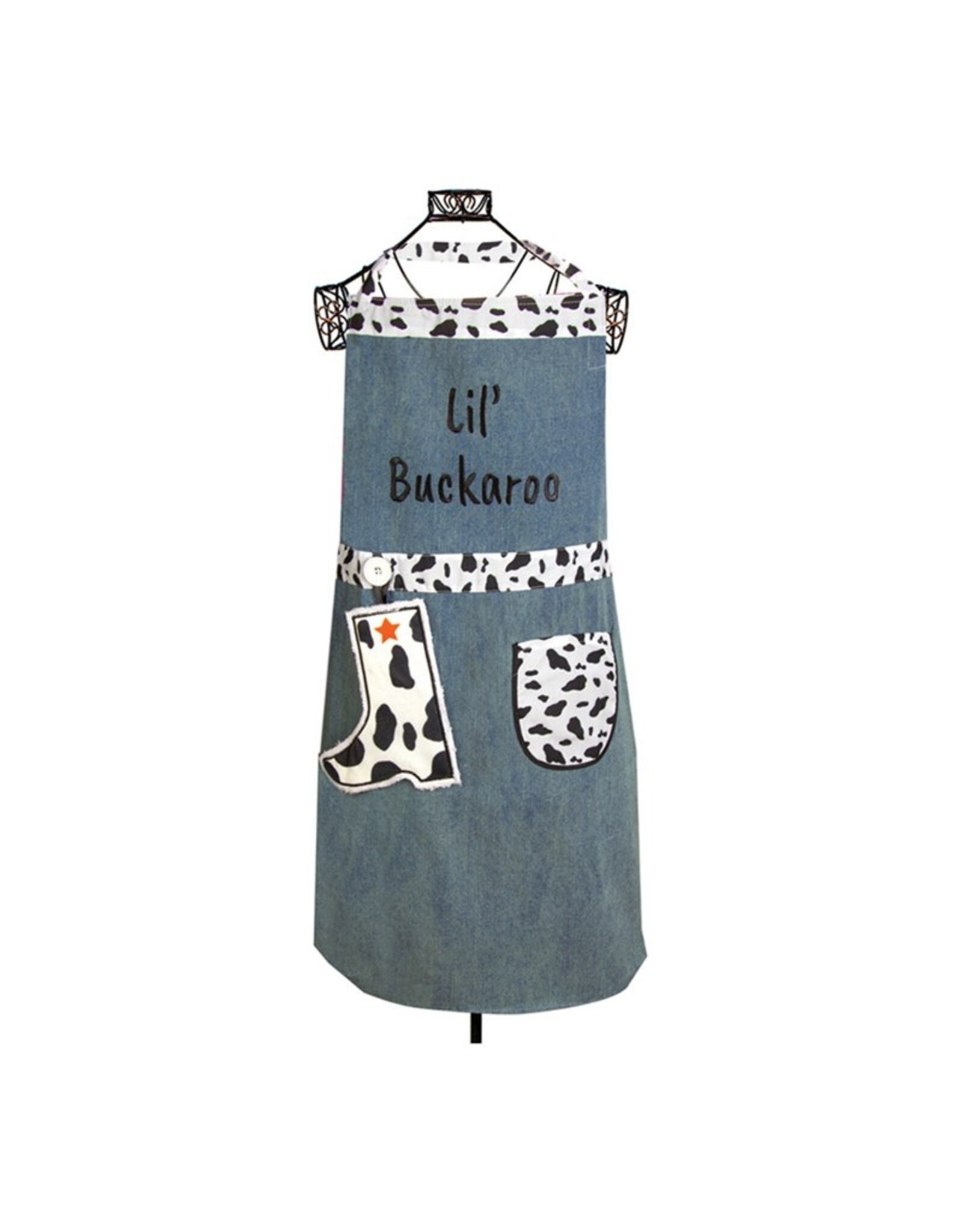 Lil' Buckaroo Black and White Kids Apron