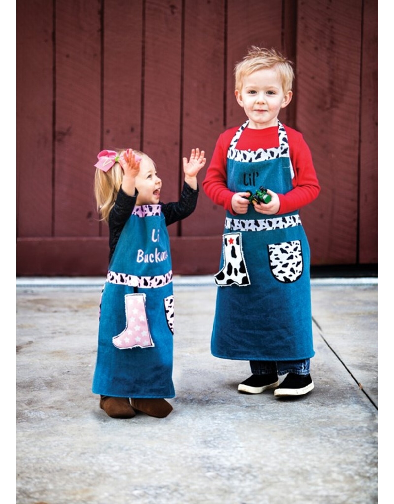 Lil' Buckaroo Black and White Kids Apron