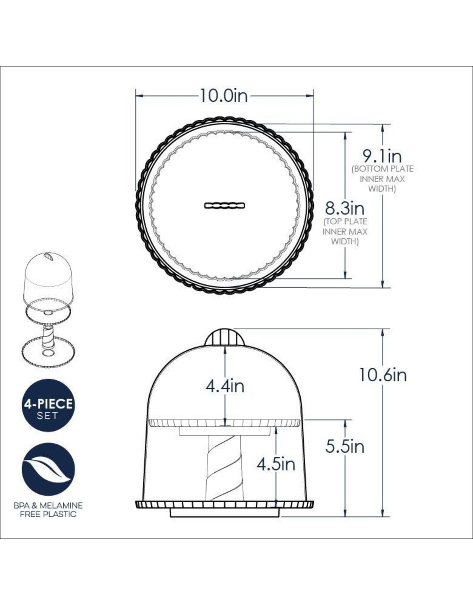 Nordic Ware Nordic Ware 2-Tiered Dessert Stand with Dome Lid