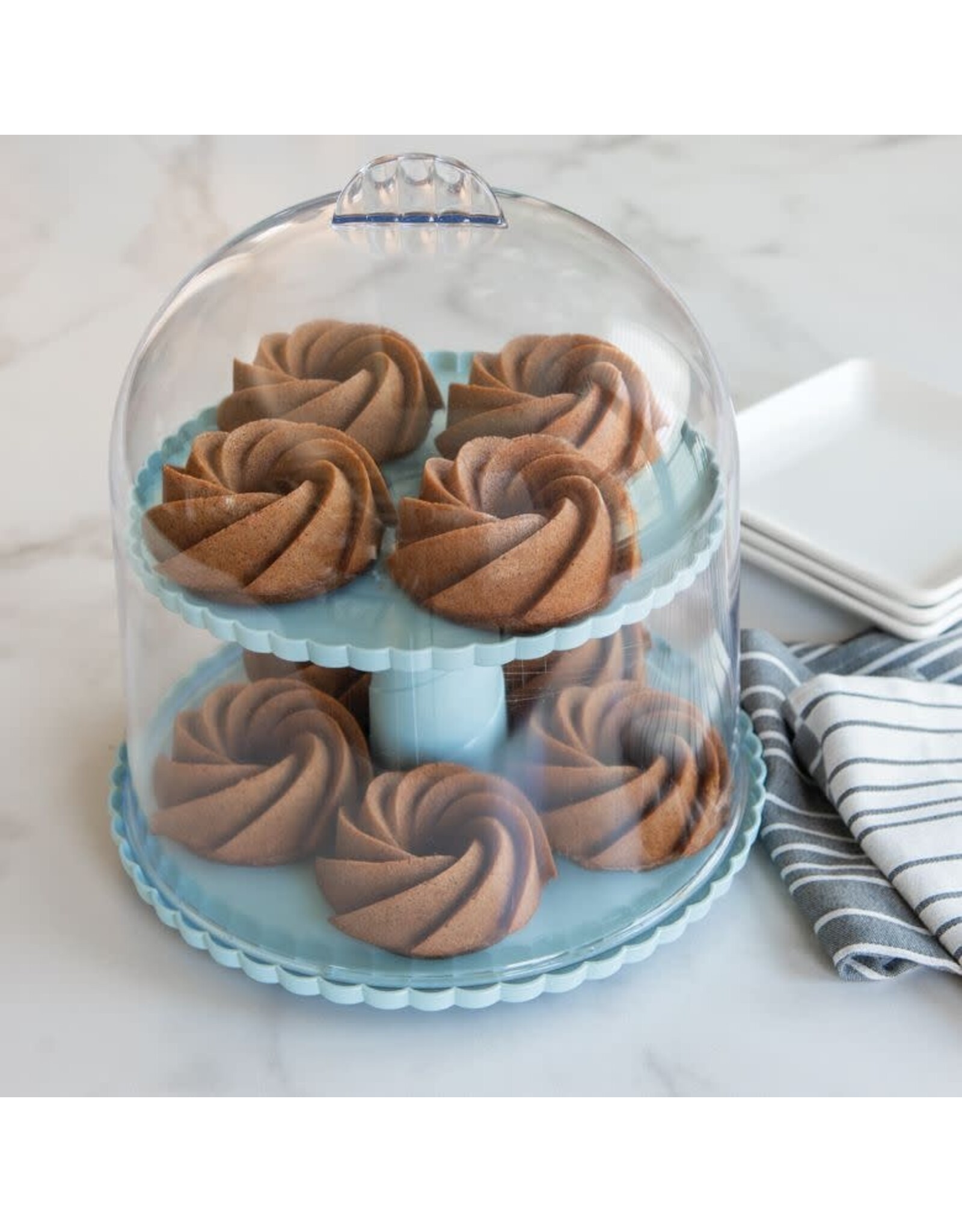 Nordic Ware Nordic Ware 2-Tiered Dessert Stand with Dome Lid