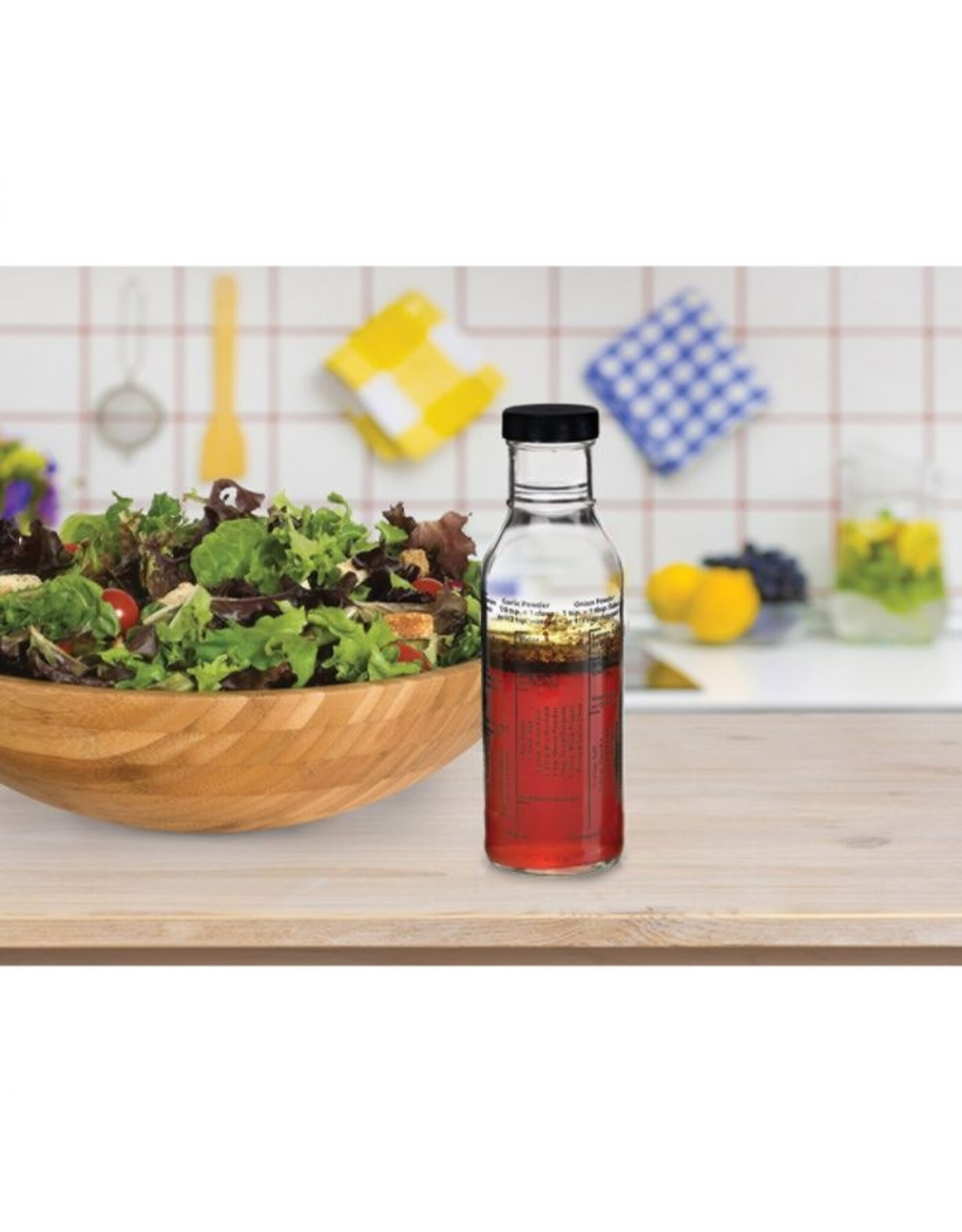 Salad Dressing Mixer Bottle with 8 Classic Recipes