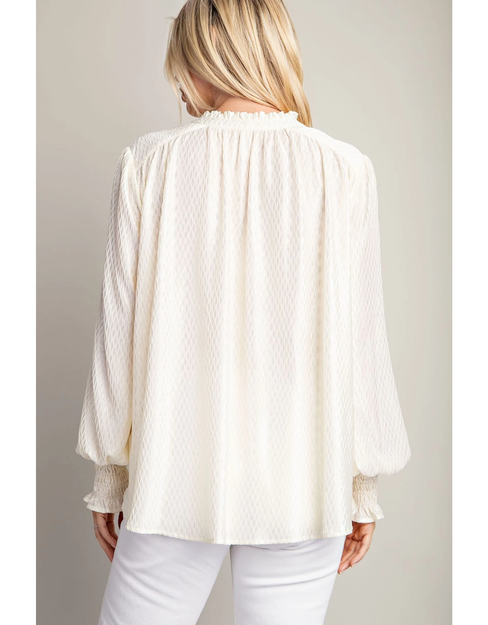 Melania Tie Front Peasant Blouse