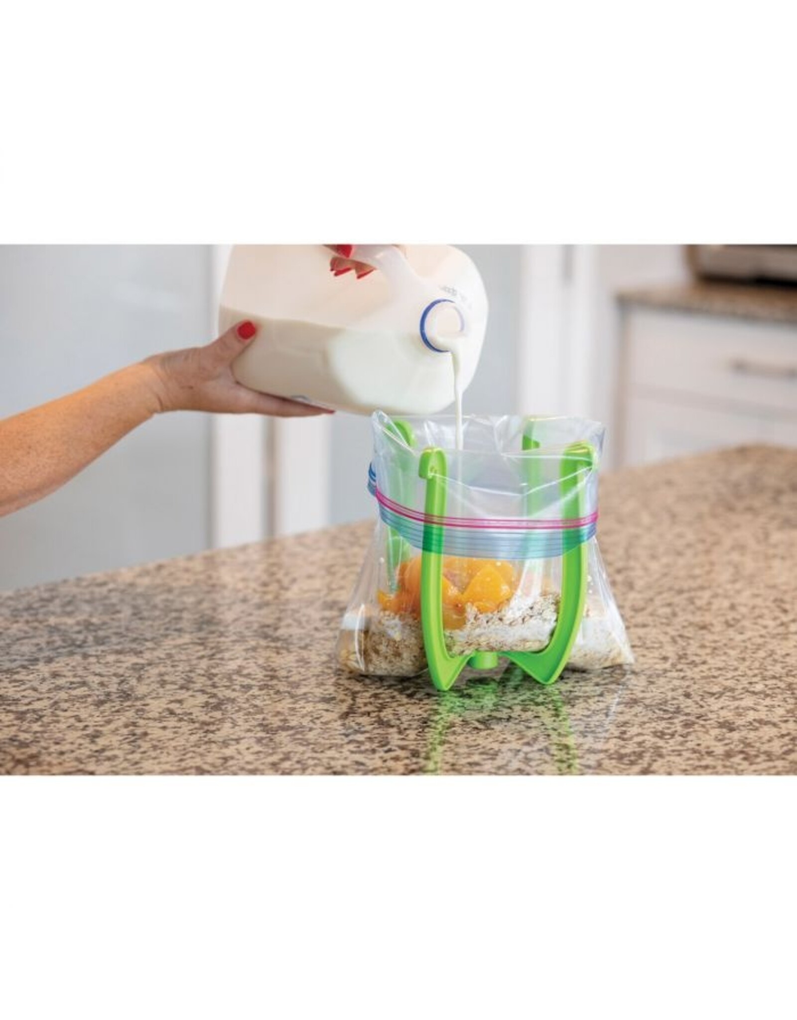 Bag Well Sealable Bag Holder-Green