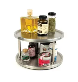 2 Tier Stainless Steel Turntable Lazy Susan