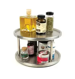 RSVP International 2 Tier Stainless Steel Turntable Lazy Susan