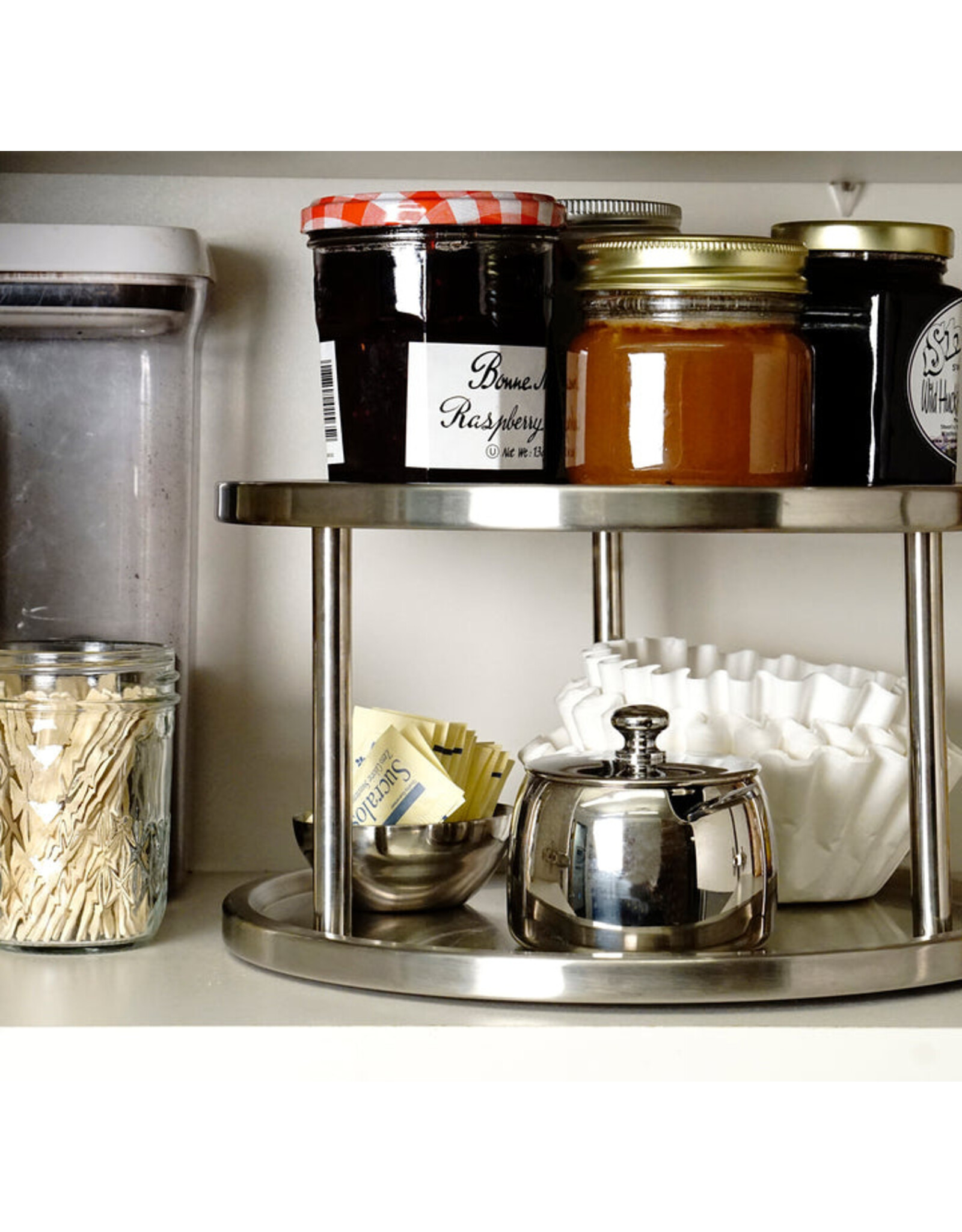 RSVP International 2 Tier Stainless Steel Turntable Lazy Susan