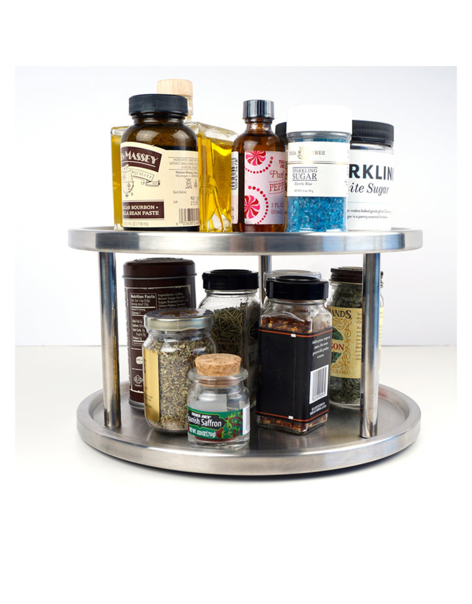 RSVP International 2 Tier Stainless Steel Turntable Lazy Susan