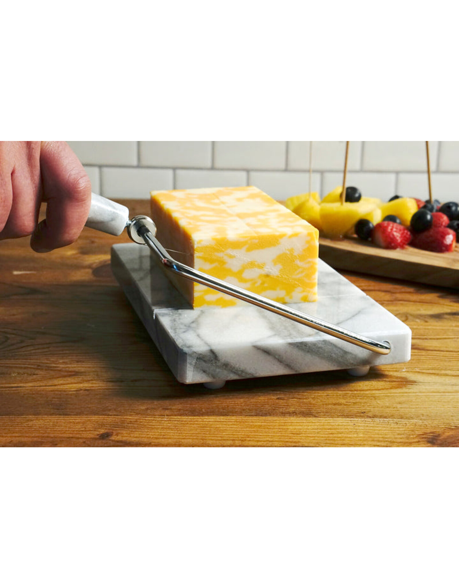RSVP International White Marble Cheese Slicer