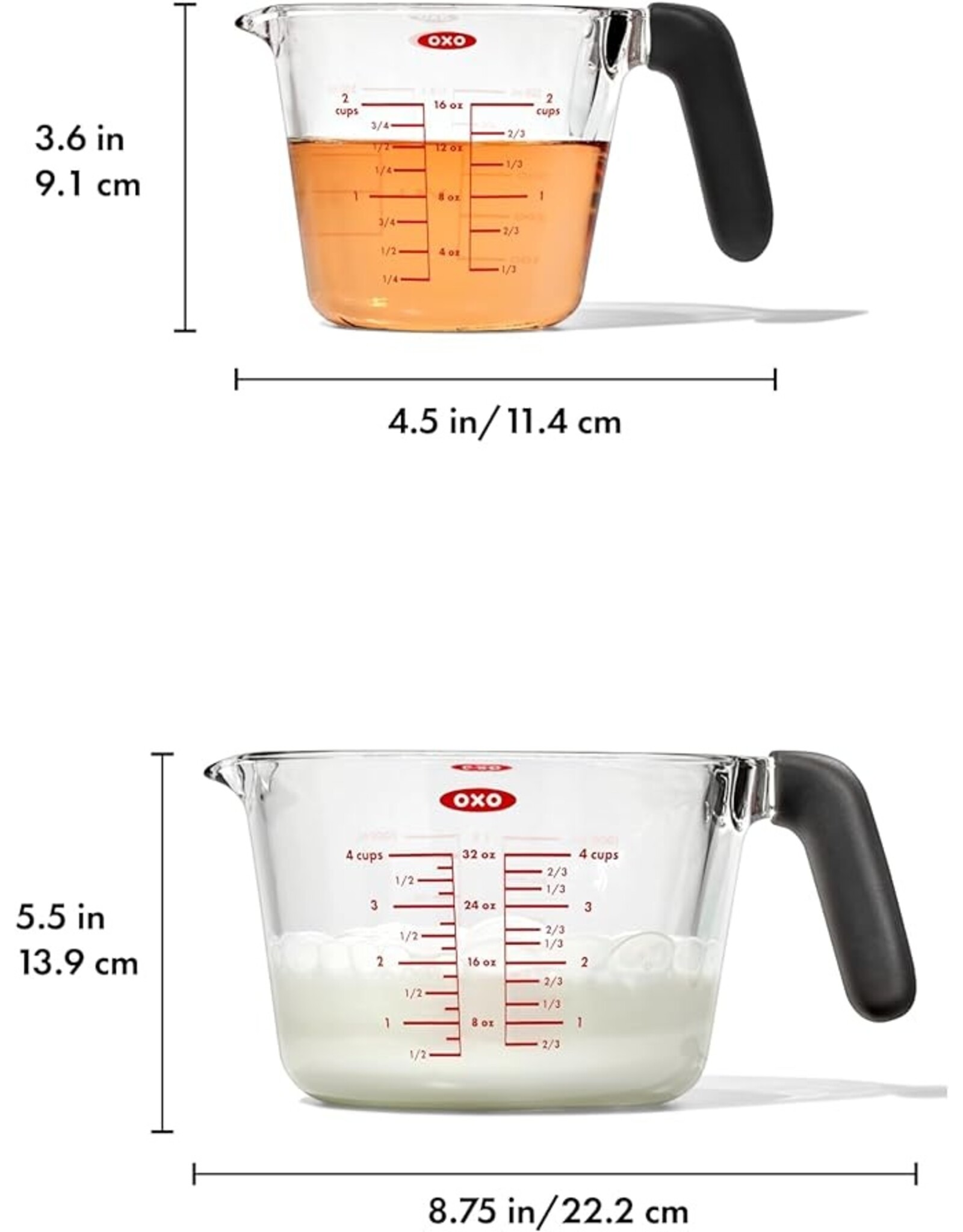 OXO OXO 2 Cup & 4 Cup Glass Measuring Cup Set