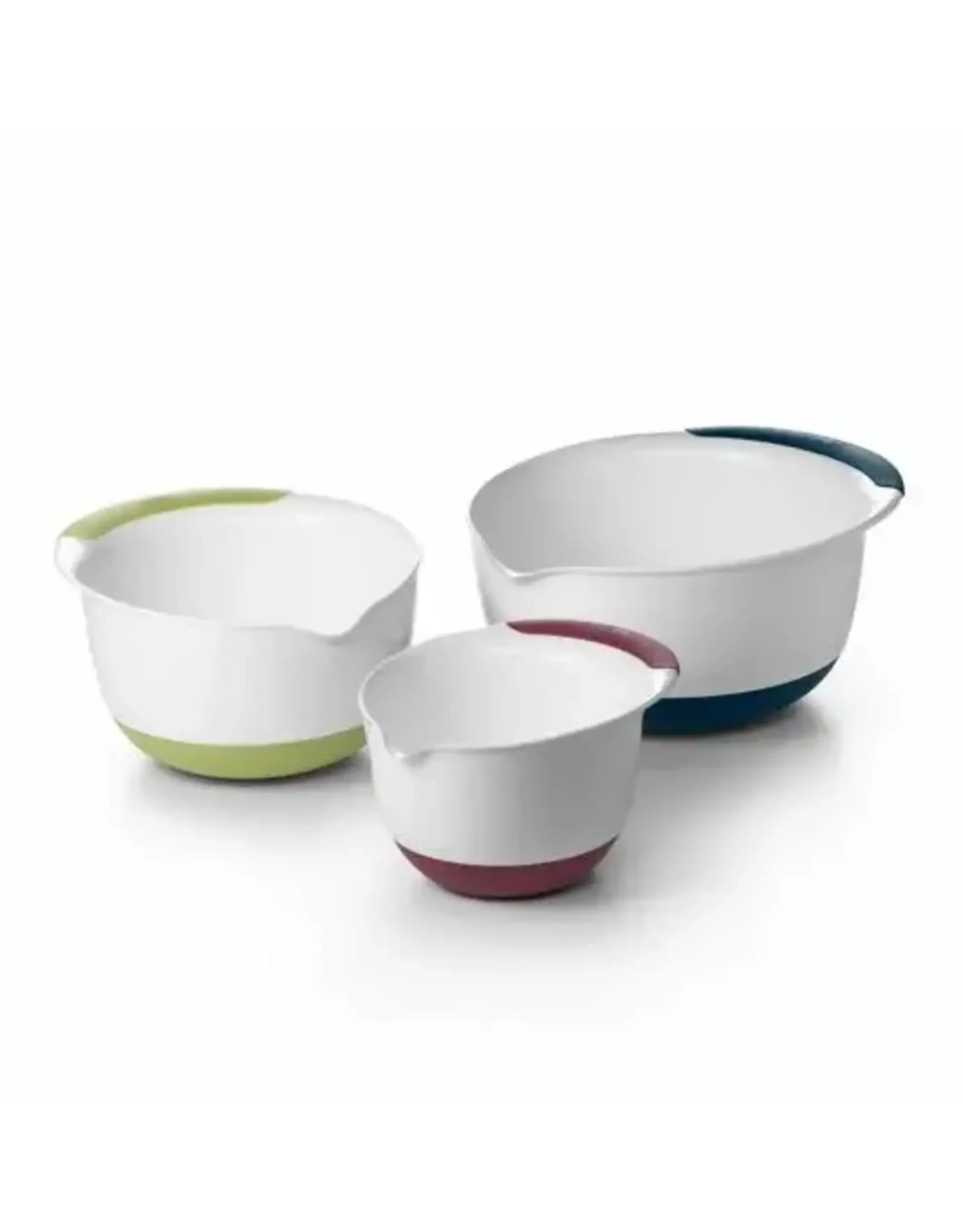 OXO OXO 3-Piece Mixing Bowl Set with Navy/Green/Eggplant Handles