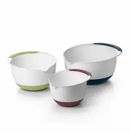 OXO OXO 3-Piece Mixing Bowl Set with Navy/Green/Eggplant Handles