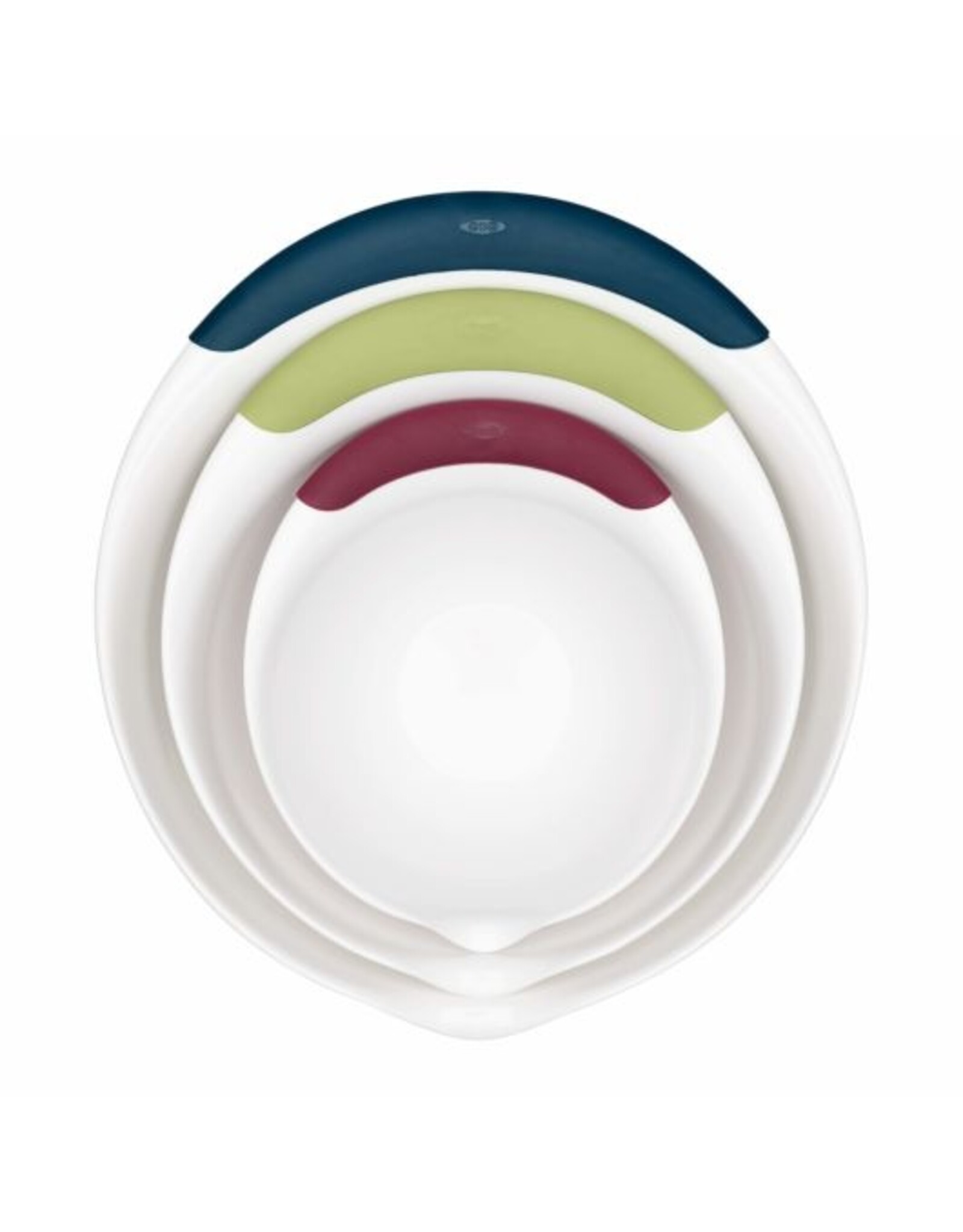 OXO OXO 3-Piece Mixing Bowl Set with Navy/Green/Eggplant Handles