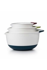 OXO OXO 3-Piece Mixing Bowl Set with Navy/Green/Eggplant Handles