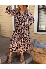 Silsbee Long Sleeve Printed Midi Dress