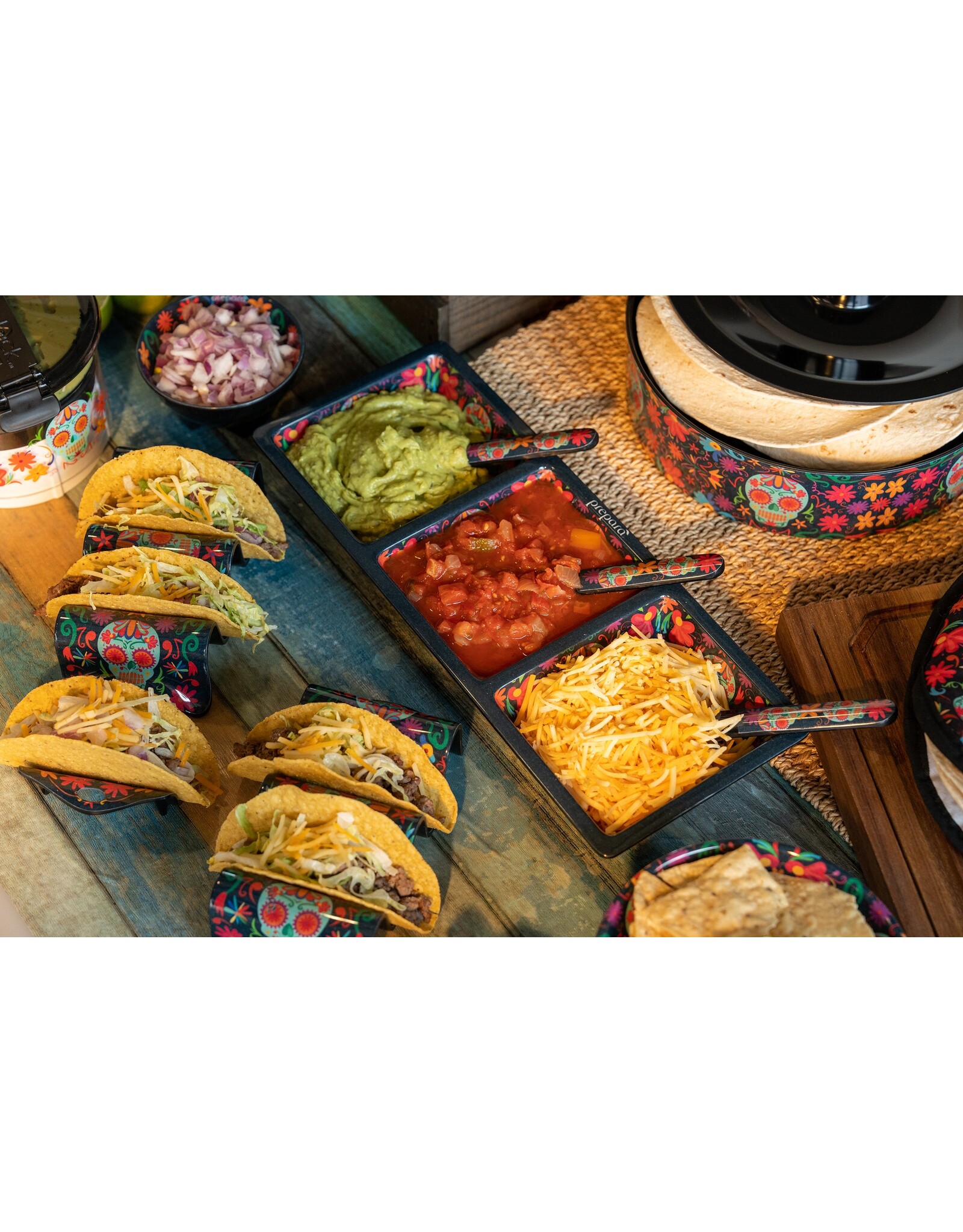 Prepara 3-Section Tray Day of the Dead