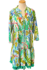 Succulent Beaded & Embroidered Tassel Dress