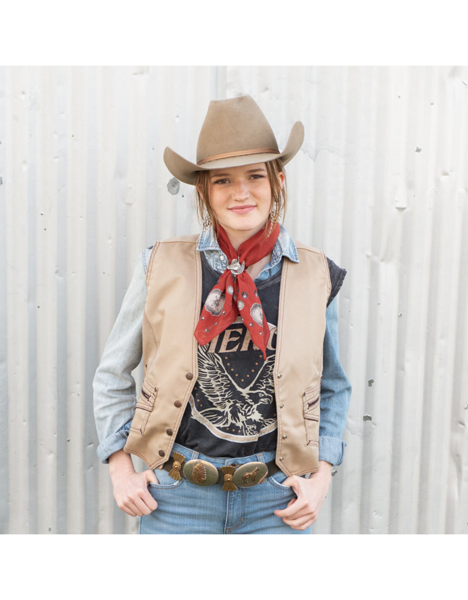 Fringe Scarves Fringe Howdy Bandana Red